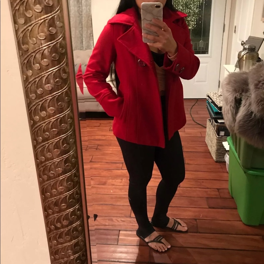 Guess Red Peacoat